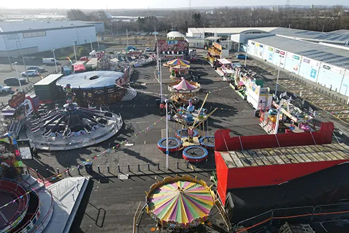 Turners Funfair aerial view of the ride